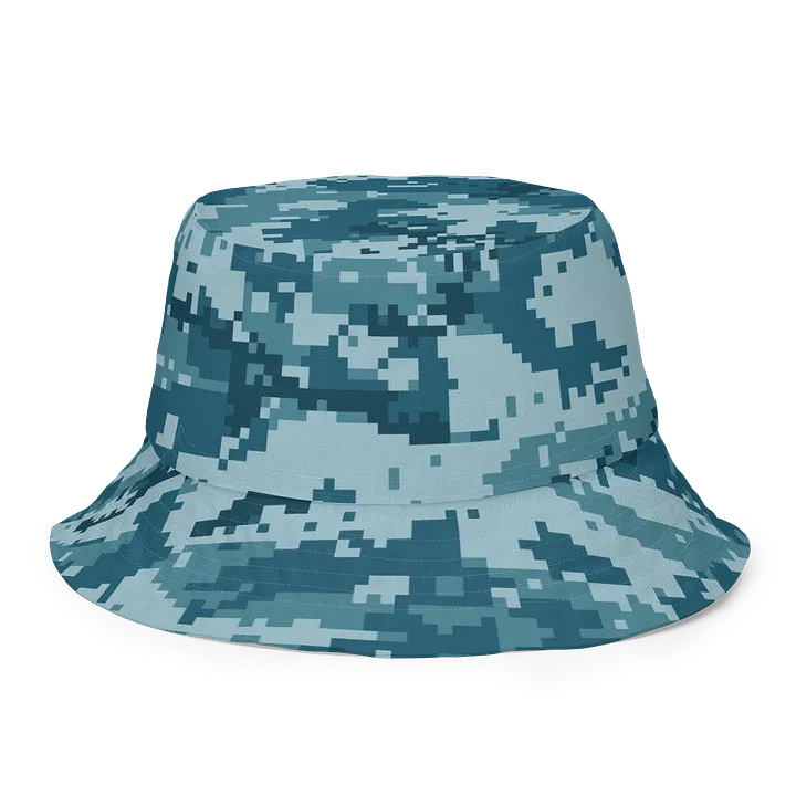 Pixelated Blue and Pink Camo Reversible Bucket Hat product image (2)