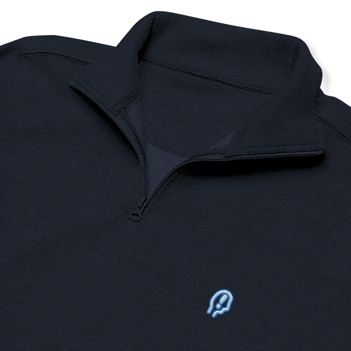 EXCLAIMING MENTALLY (aqua and white design) embroidered quarter zip product image (11)
