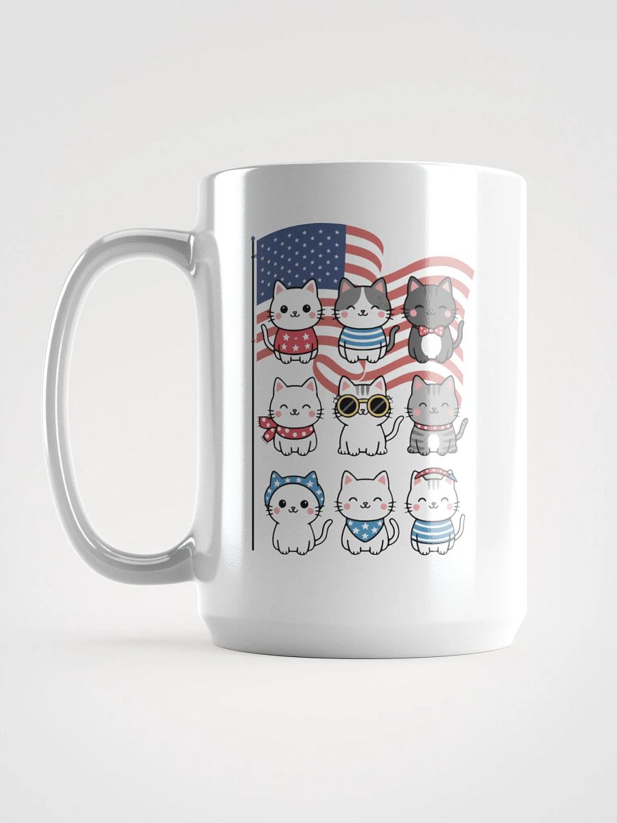 Cute Patriotic Cat Mug– 4th of July Kawaii Kitten USA Flag Mug product image (6)