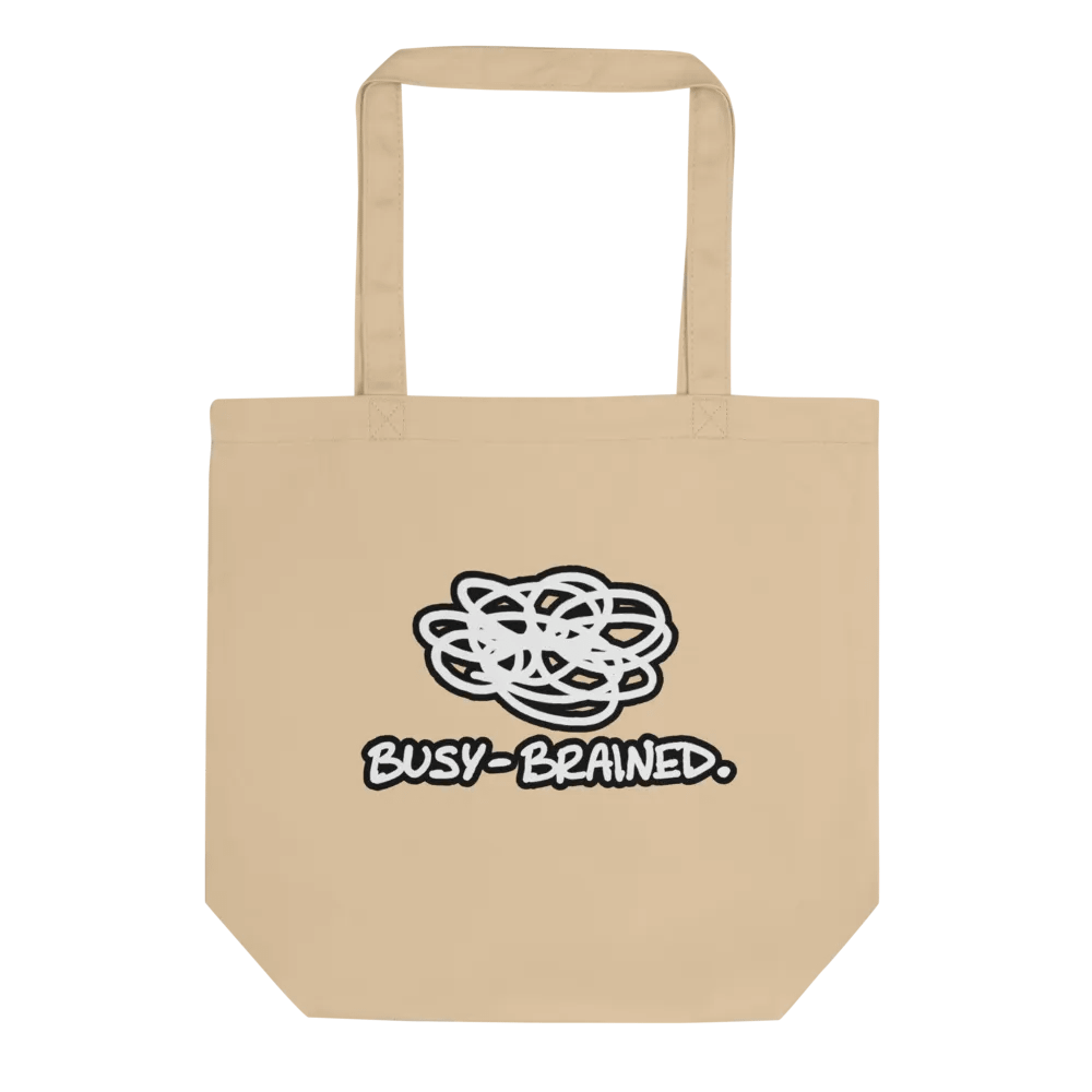 BUSY-BRAINED (lined design) tote bag product image (1)