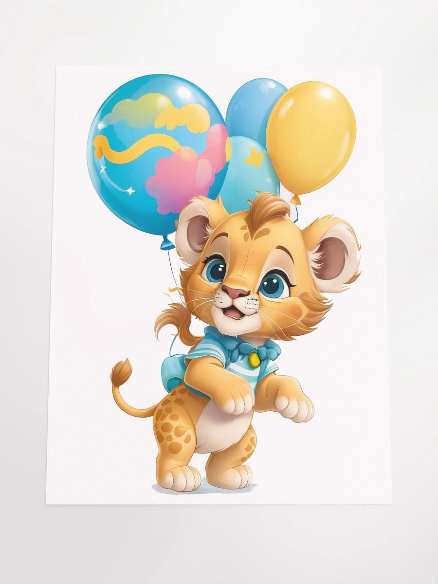 Cute Lion Cub - Poster - Nursery-Kids Room - Medium Size 18x24 Inches product image (3)