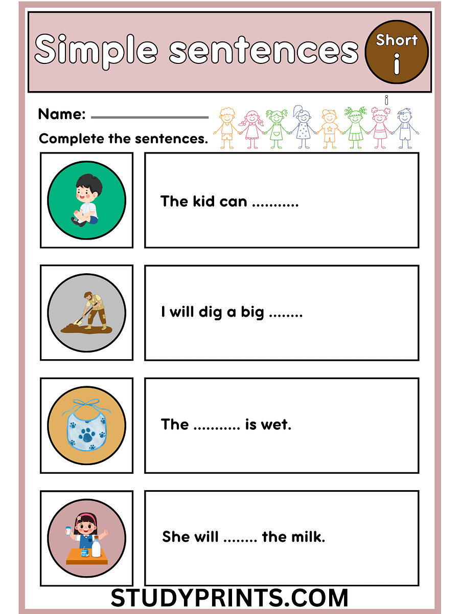 CVC Words Short I – Word & Sentence Completion Worksheets product image (3)