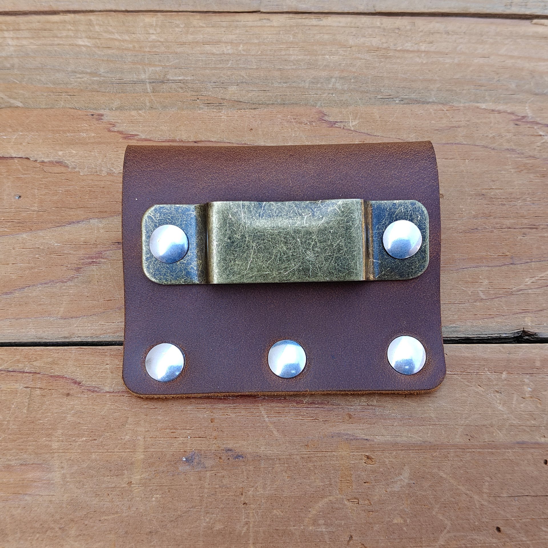 MEEBOY Handmade Leather Tape Measure Holder for Belt, Leather Tape Measure hoslter with Solid Aluminum Rivets product image (4)