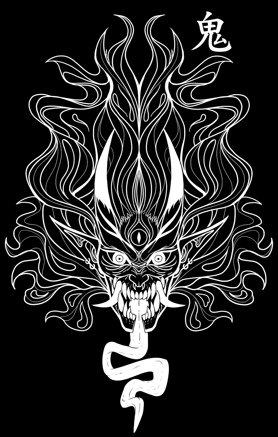 BLACK AND WHITE ONI | Drinking Glass product image (8)