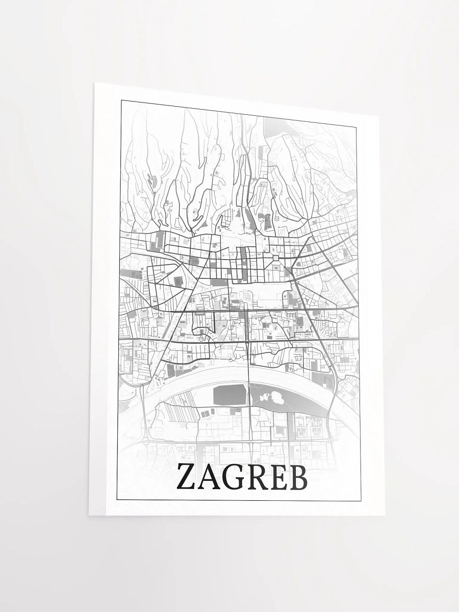 Zagreb, Croatia, city map print product image (15)