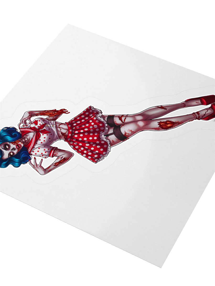 V3 Zombie Pinup Kiss Cut Stickers (Clear Edge) product image (9)