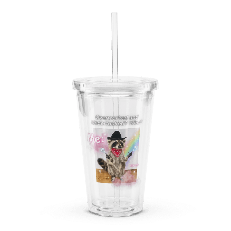 Overworked and... - Raccoon Tumbler product image (2)