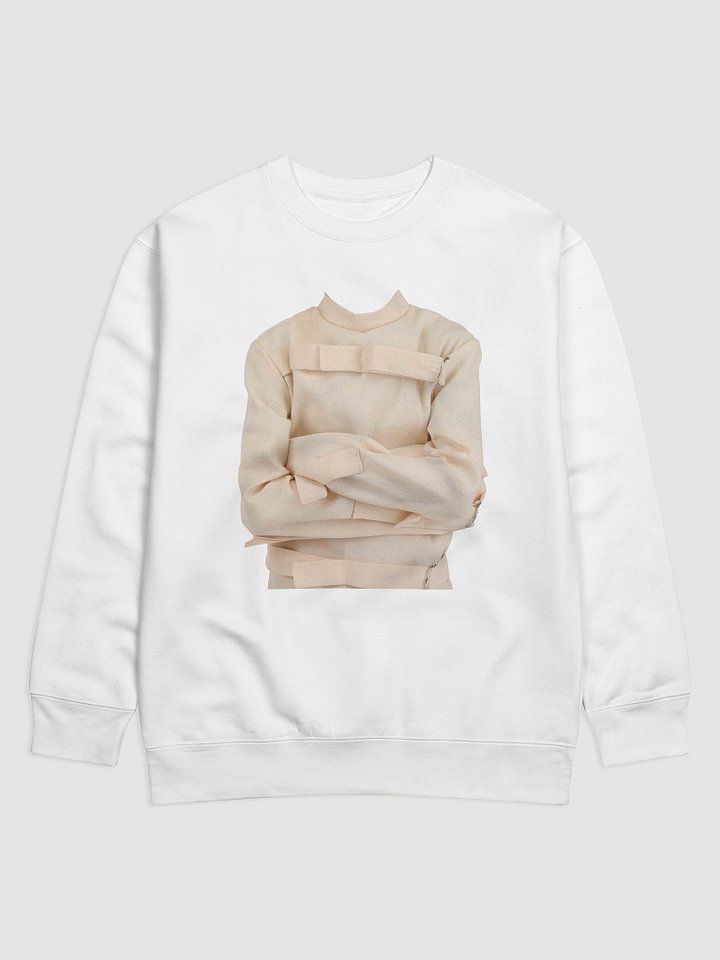 The @nathyn.trees Bat-shit Crazy Straight Jacket Sweatshirt in White product image (1)
