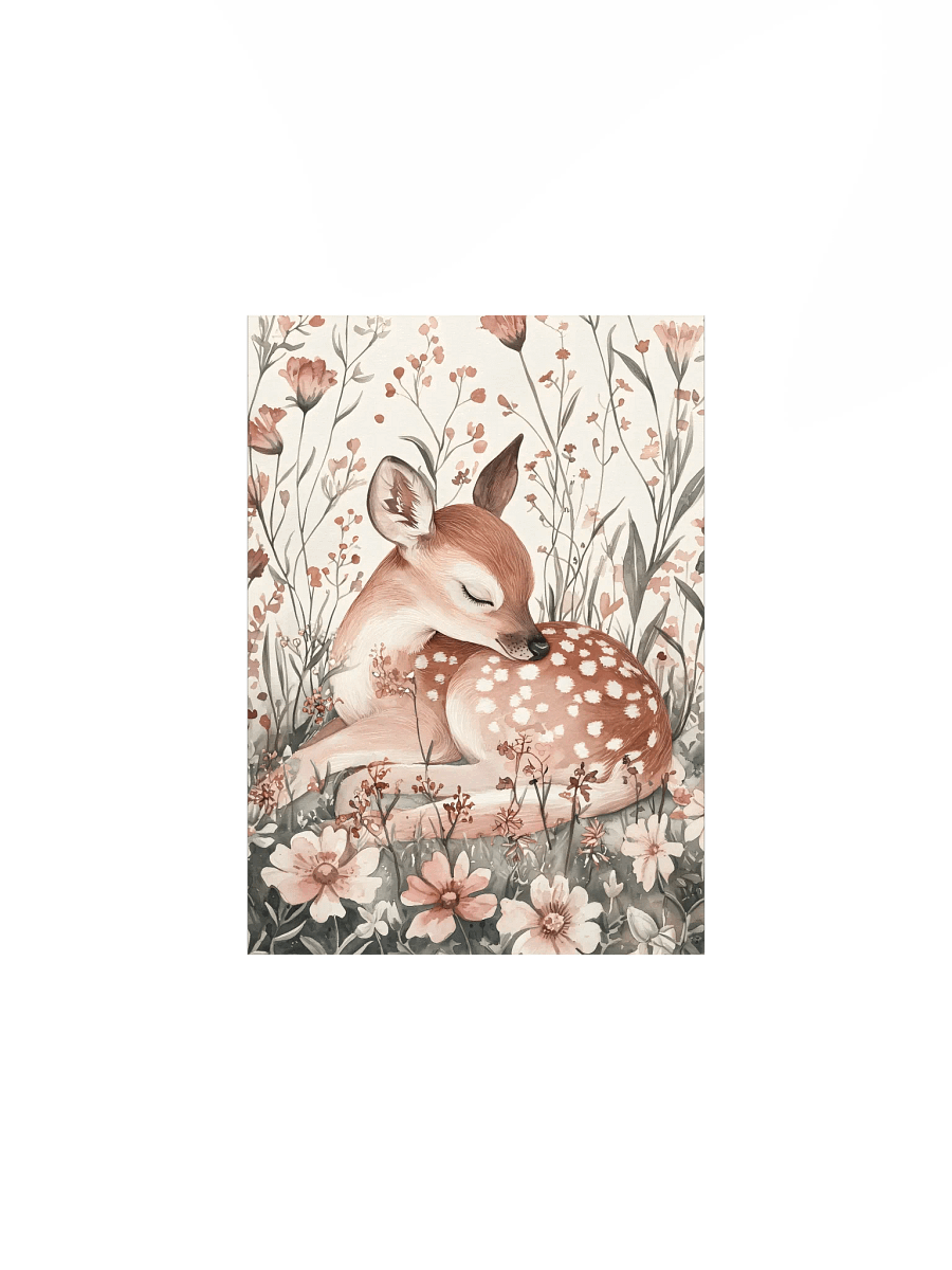 Cute Sleeping Brown Bunny in Daisies and Wildflowers product image (2)