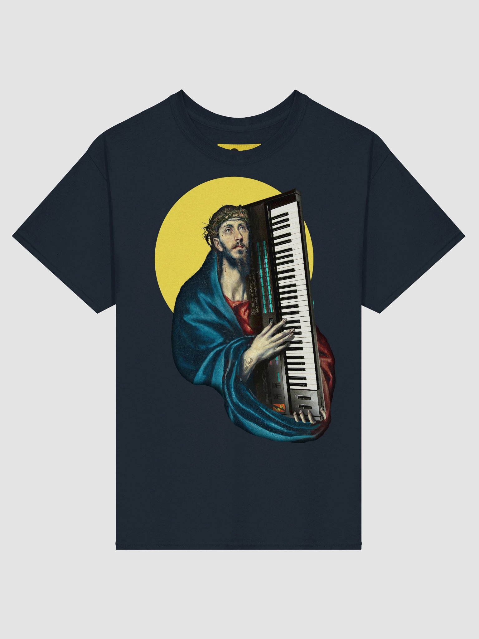 Christ Carrying the DX7 (Yamaha DX7) , EDM Tecno Unisex t-shirt product image (1)
