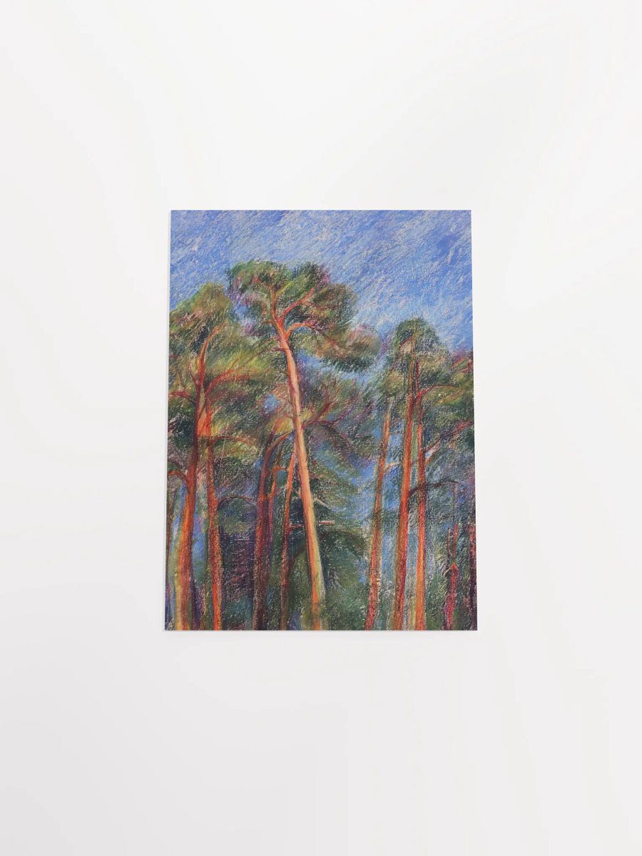 Impressionist Forest Matte Poster - Evening Pines product image (10)
