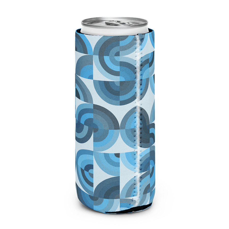 Geometric Blue Can Cooler product image (1)