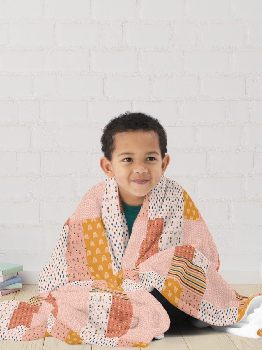 Bohemian Buttercup Rainbow Patchwork Throw Blanket product image (4)