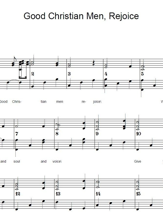 Good Christian Men, Rejoice - Christmas - Piano sheet music product image (1)
