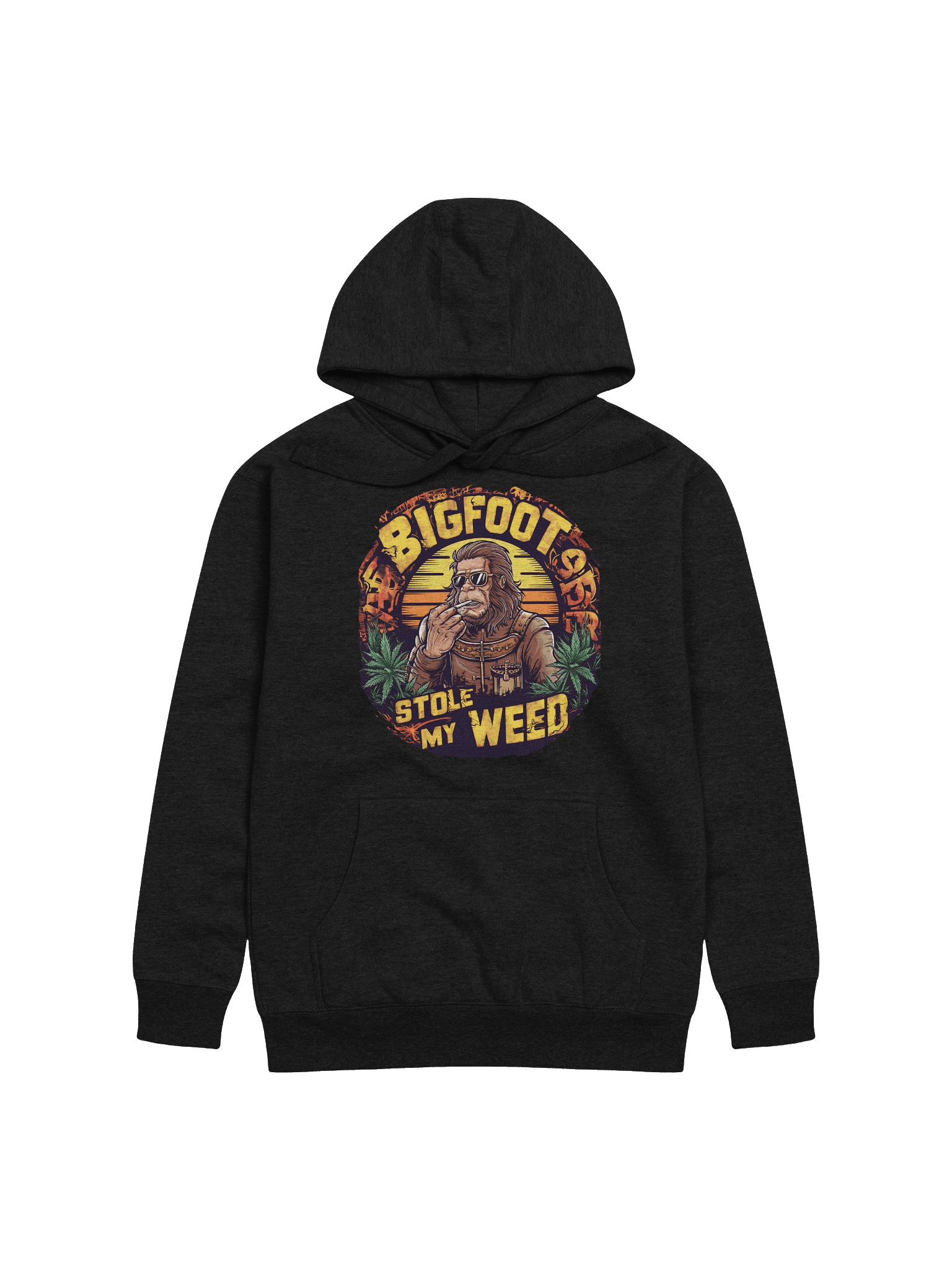 Sunset Sasquatch - Bigfoot Stole My Weed - Premium Unisex Hoodie product image (5)