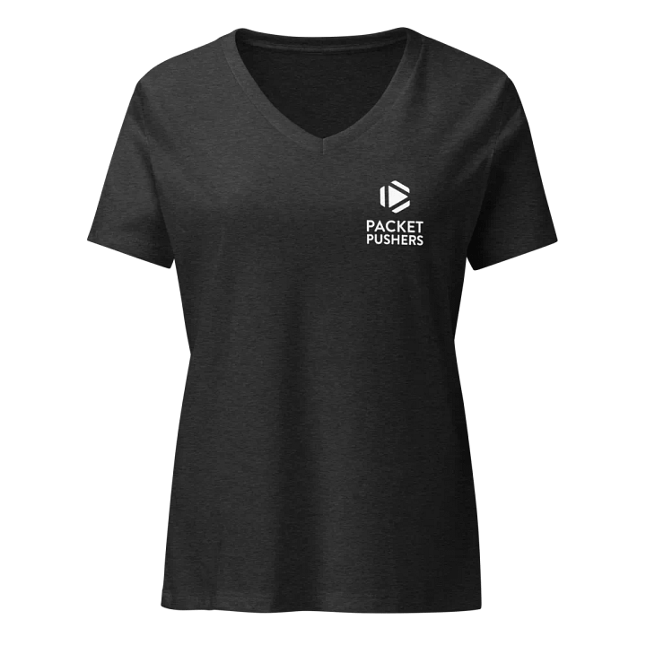 Packet Pushers Womens v-neck T Shirt - White Logo product image (1)