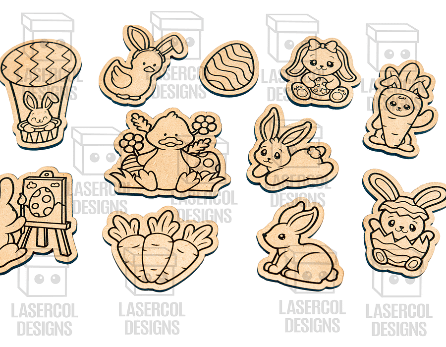 Easter Bunny Paint Kit DIY Cut Outs Set 2 - Laser Cut Files product image (5)