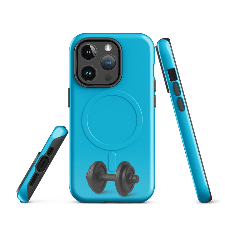 Cyan Magnetic Dumbbell Muscle iPhone® 14, 15, 16 Case product image (2)