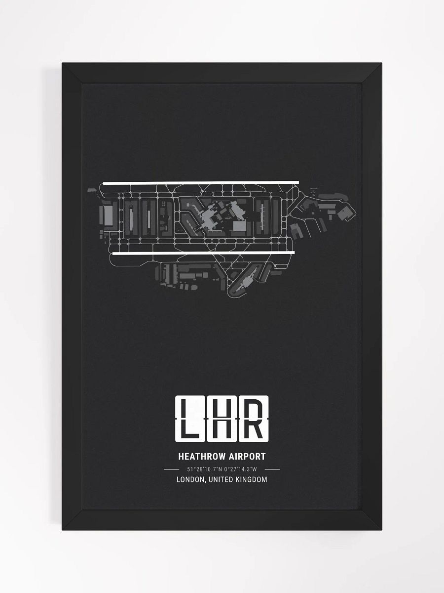 Framed Airport LHR Premium Map On Matt Paper product image (1)