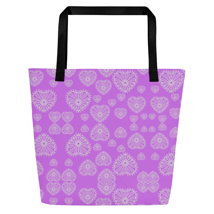 Lilac Love Heart Tote Bag product image (1)