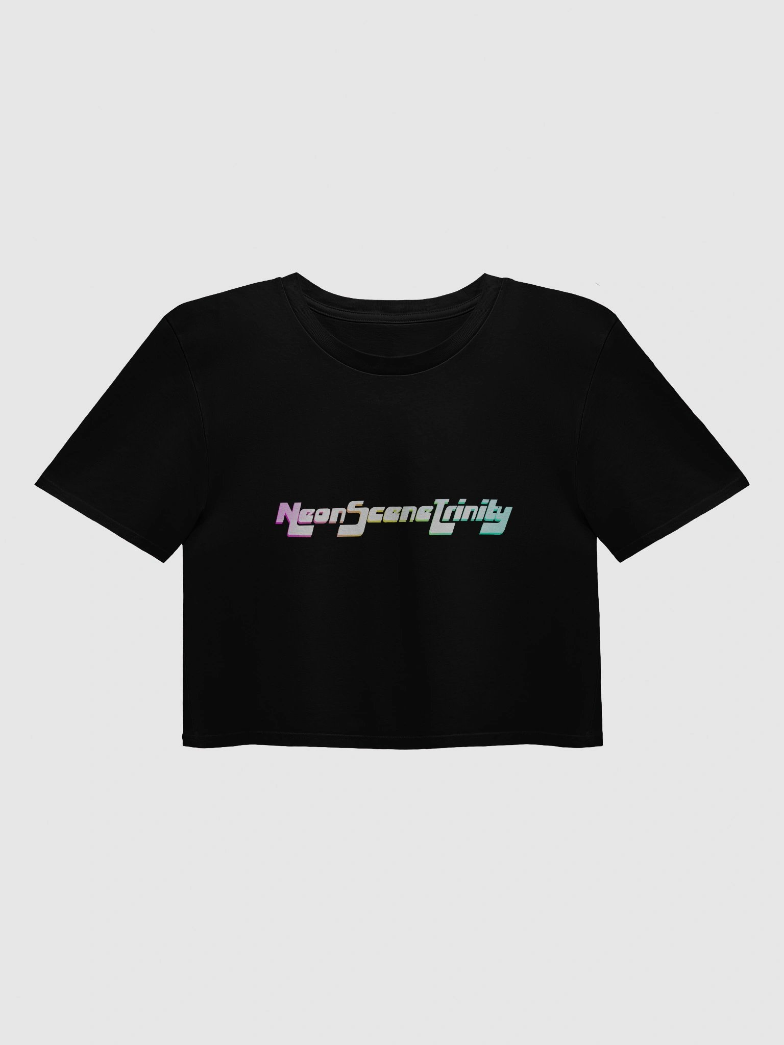 Neon Scene Trinity Logo Crop Top (Black) product image (1)
