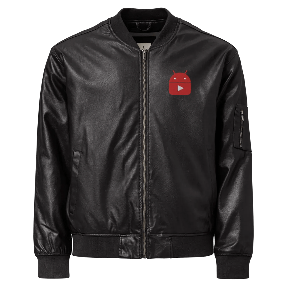Tech Guy Logo Faux Leather Jacket product image (1)