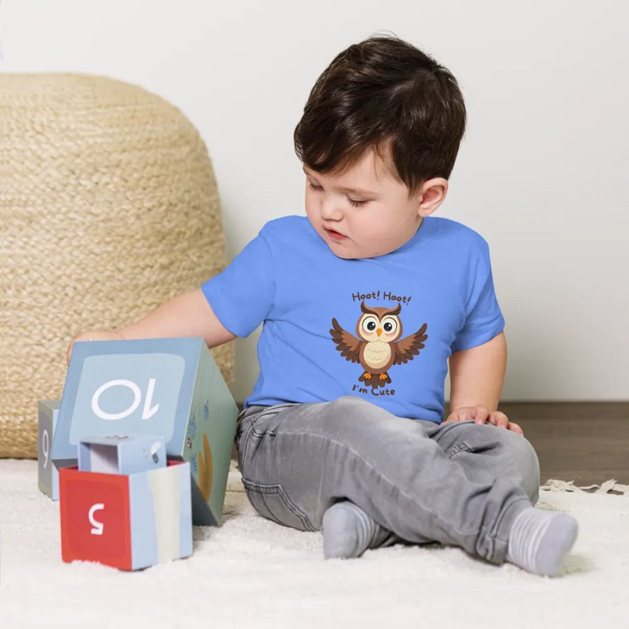 HOOT HOOT I'M CUTE Whimsical Owl Baby Tee product image (3)