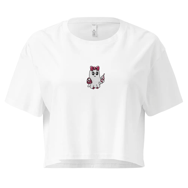 Cute Ghost Embroidered Crop Top product image (1)