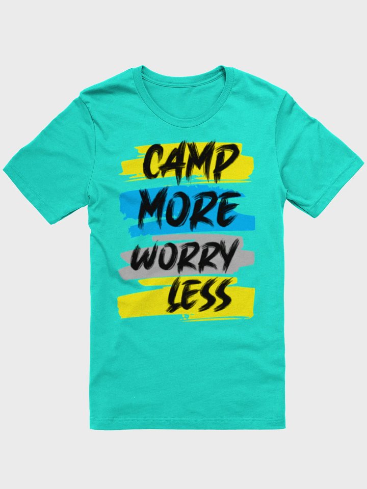 "Camp More Worry Less" Teal T-Shirt Womans product image (1)