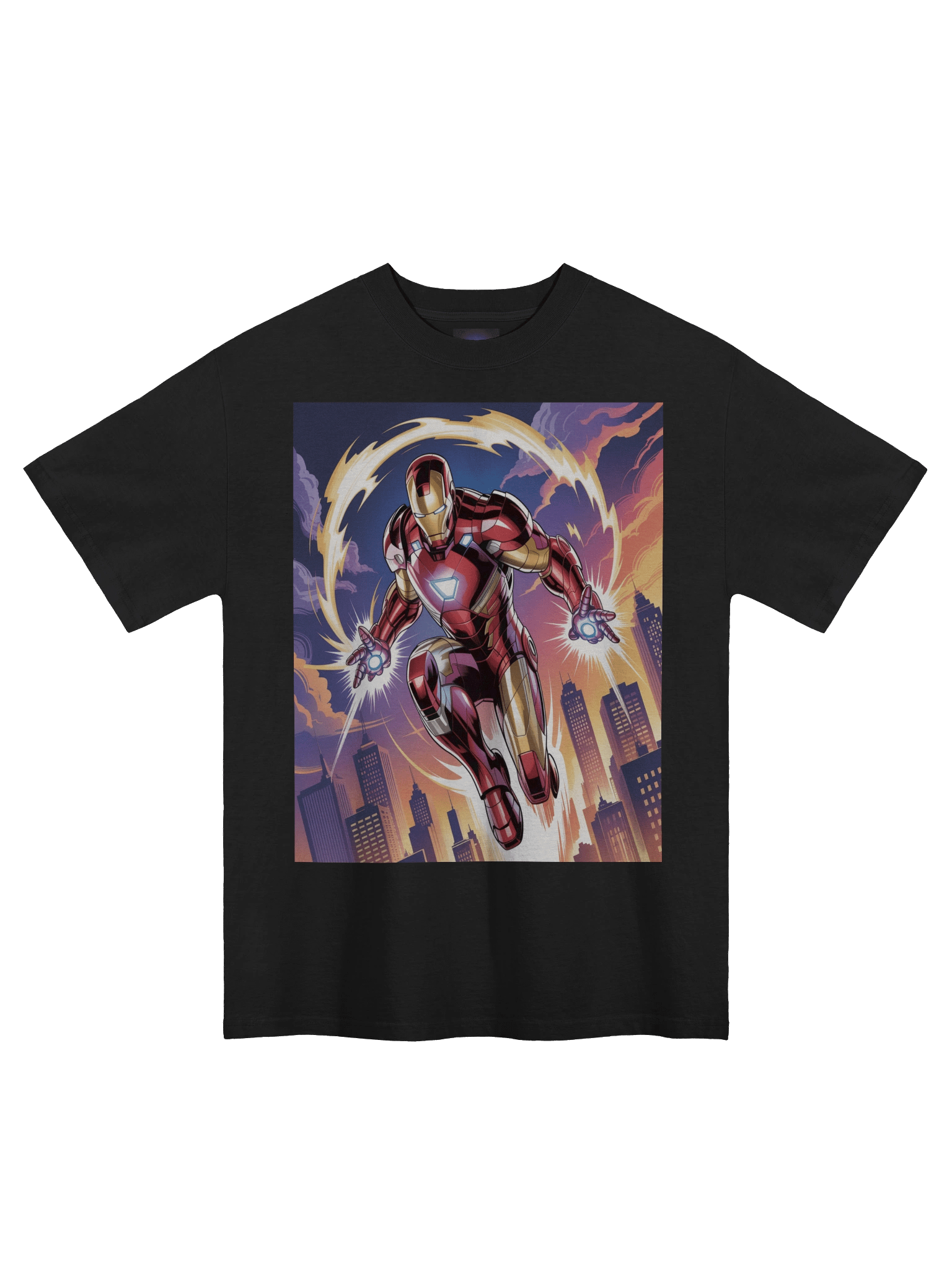 Radiant Vortex: Iron Man Oversized Faded T-Shirt product image (3)
