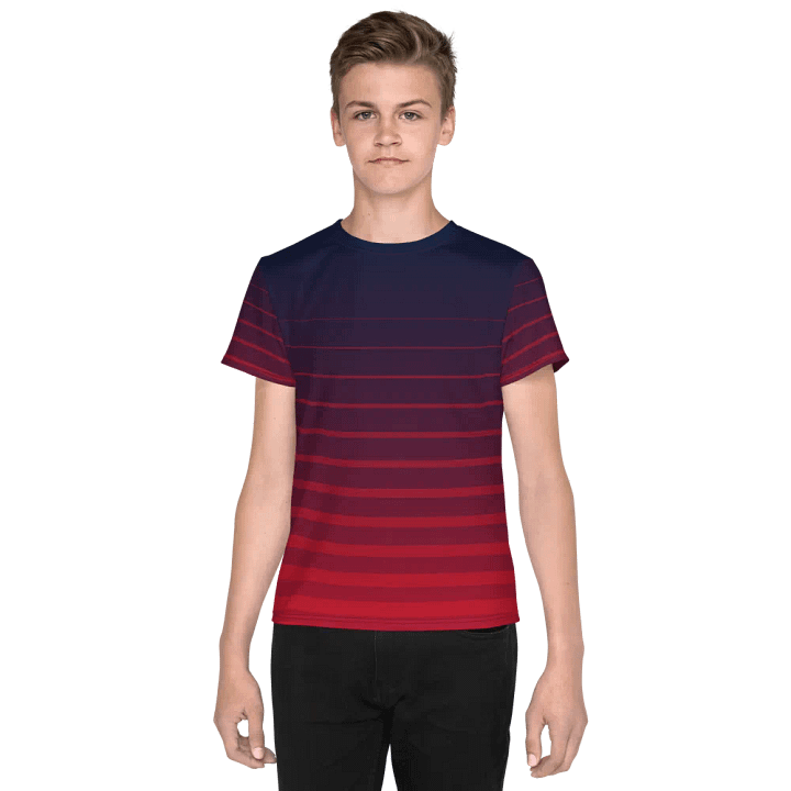 Navy to Red Gradient Striped Tee product image (1)