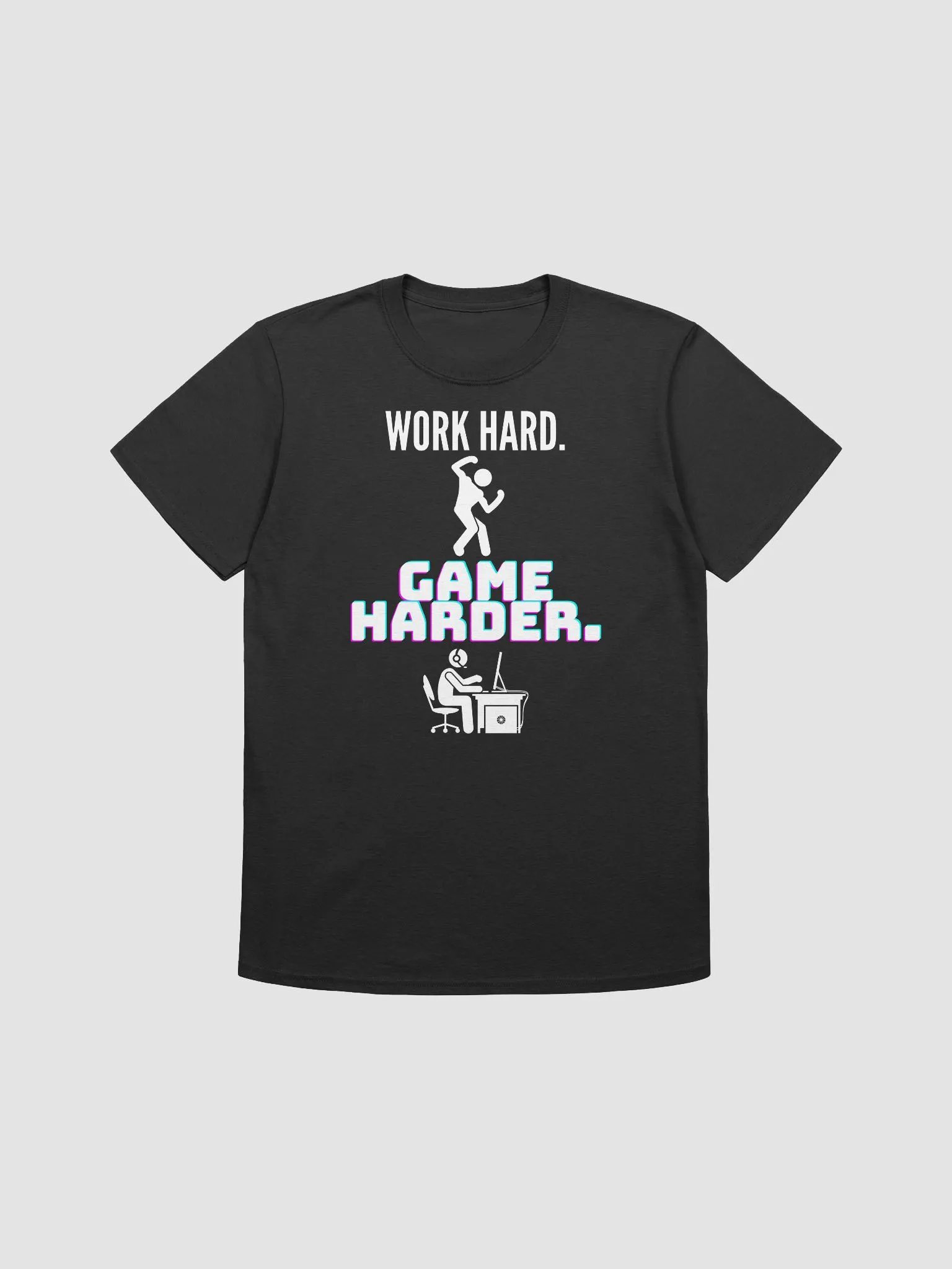 Work Hard. Game Harder. T-Shirt (wht) product image (5)