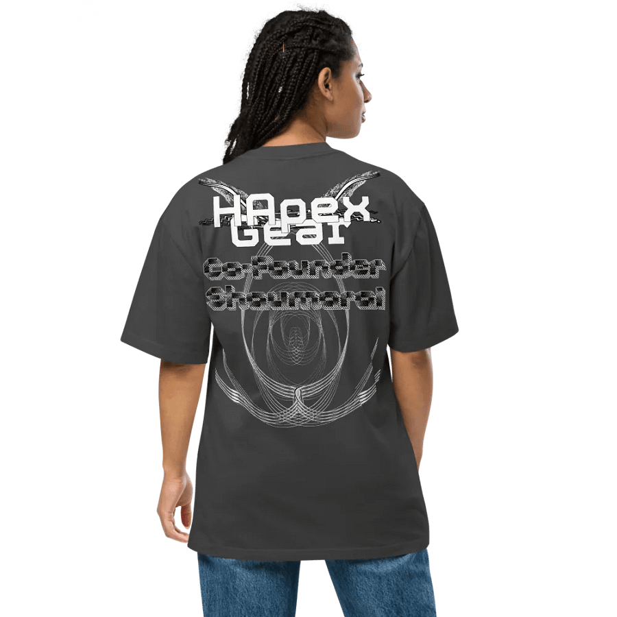 Premium Oversized Faded T-Shirt - Co Founder Shaumarai - White HApex Gear White Logo product image (4)