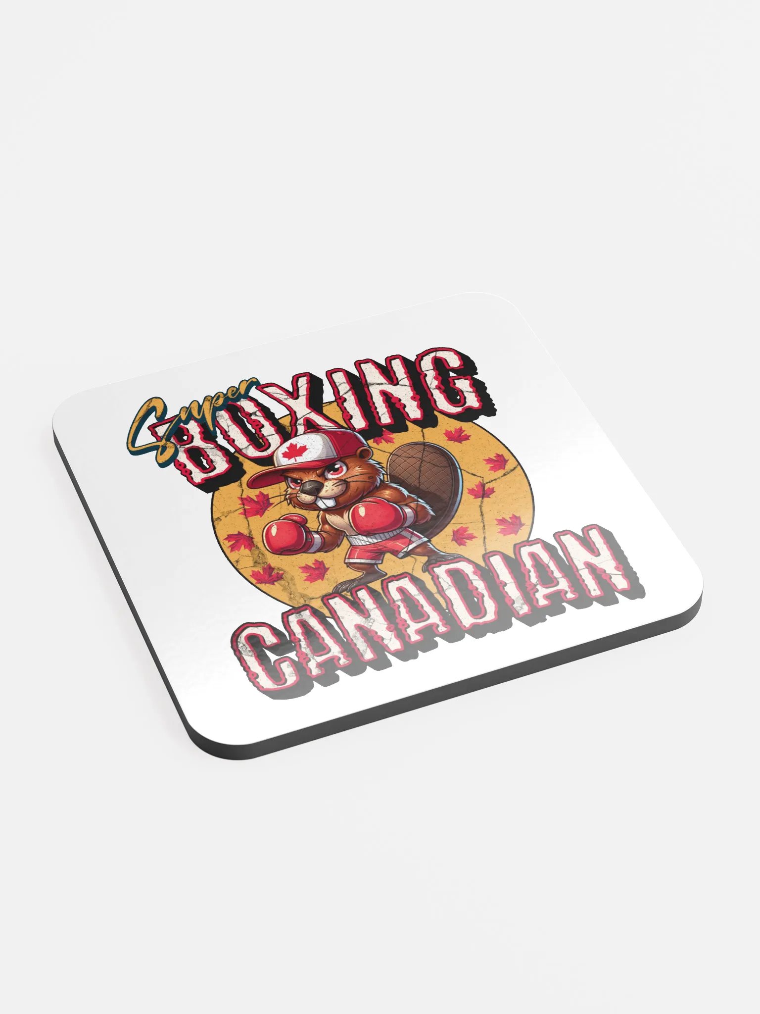 Super Boxing Canadian Beaver Maple Mauler Cork Coaster product image (3)