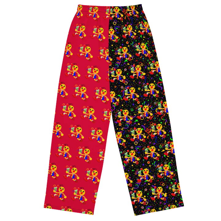 Split Red and Arcade Boyoyoing Unisex Wide-Leg Pants product image (2)