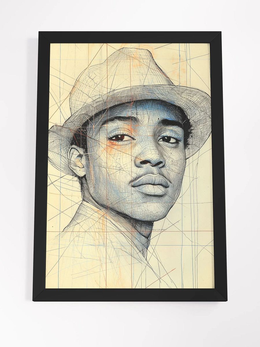 Effortless Charm: Minimalist Portrait of a Young Man in a Hat product image (4)