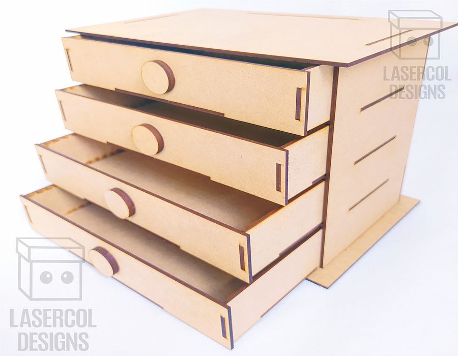 4 Drawers Desk Organizer - Laser Cut Files product image (8)