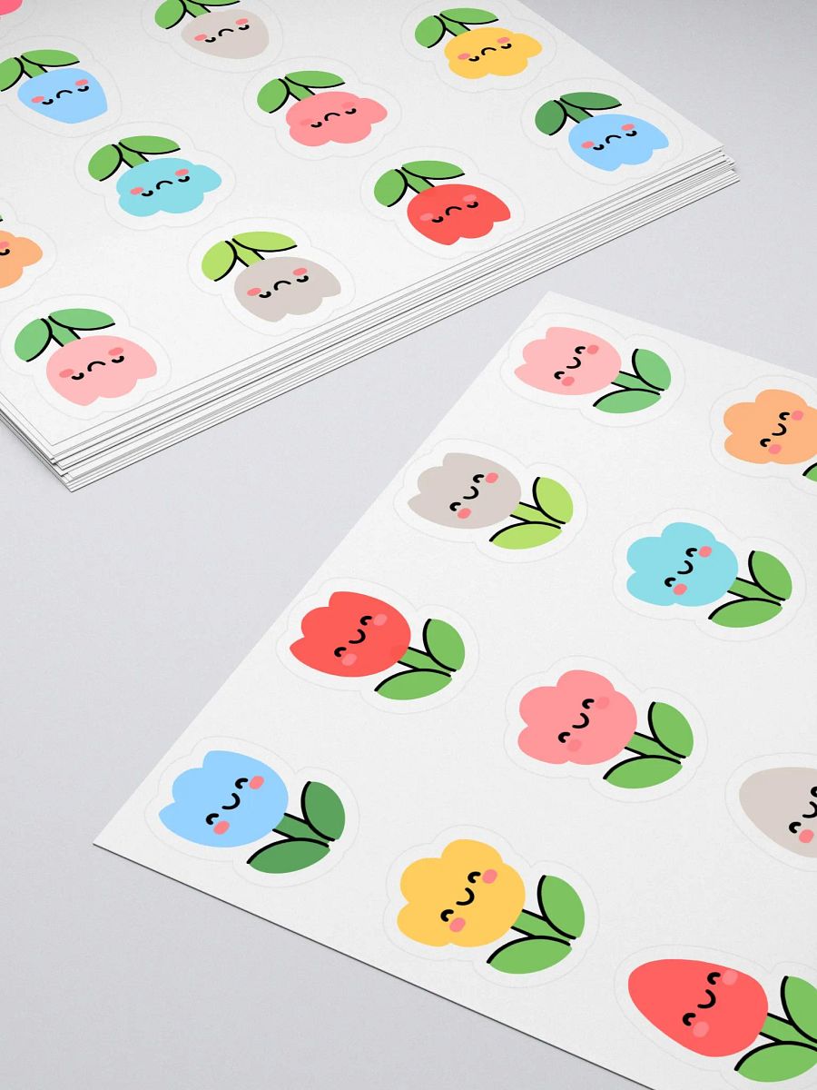 Kiss-Cut Tulip Flower Stickers Sheet – Adorable Cute Flower Stickers for Crafting and Decorating product image (4)