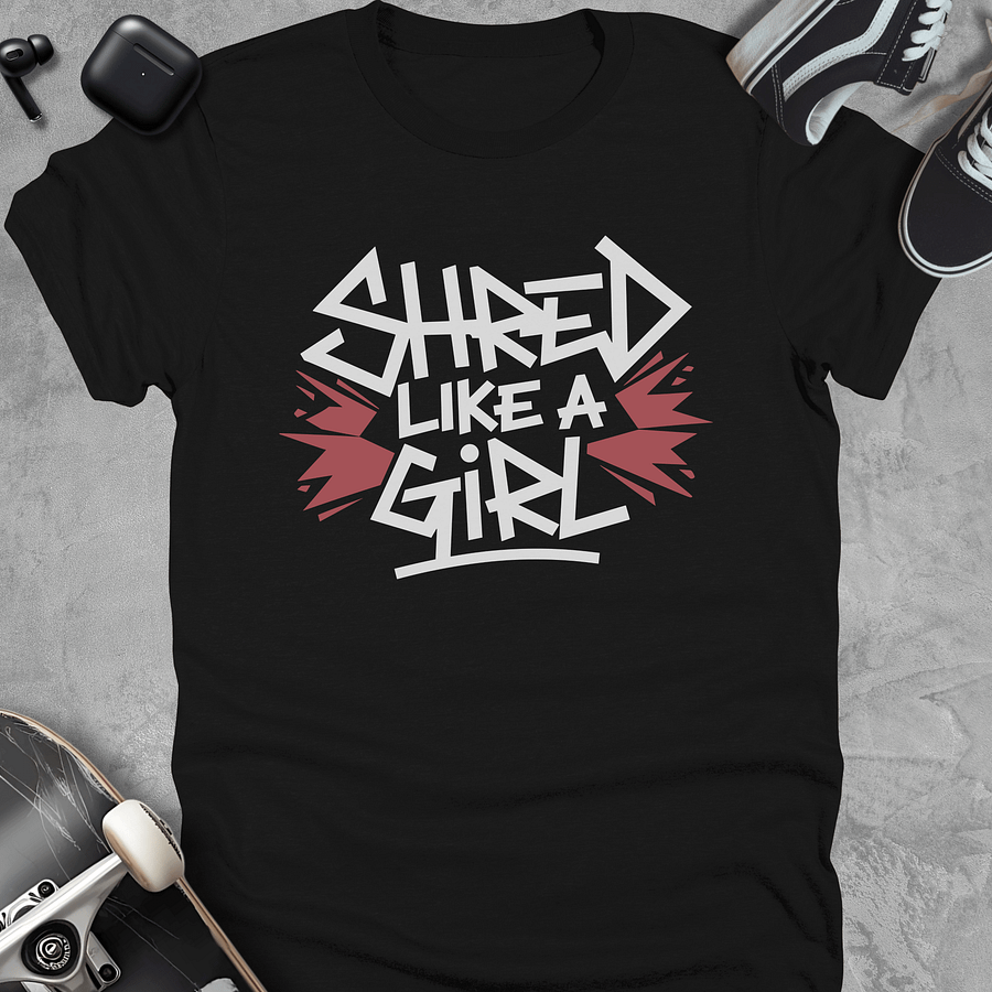 Shred like a girl, Skateboarding t-shirt for girls, Women's T-shirt product image (1)