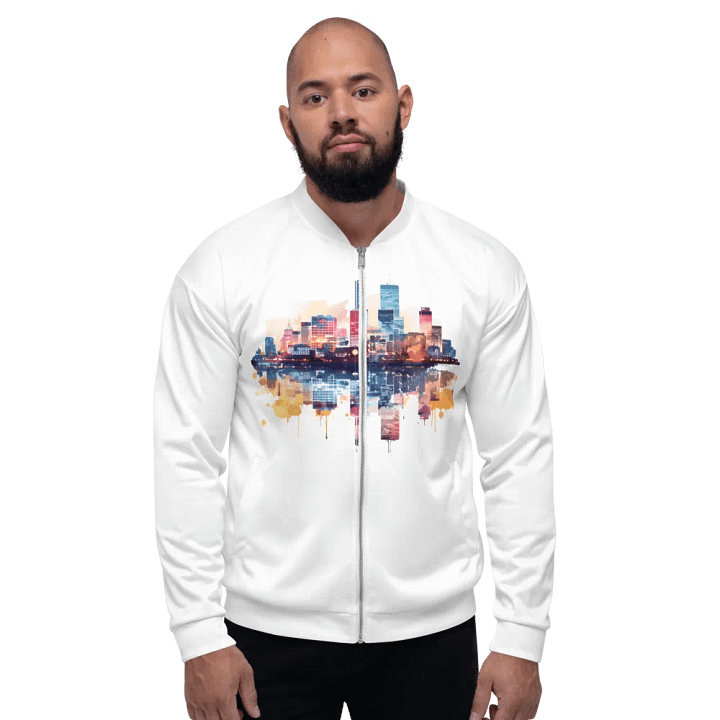 Skyline Reflections Custom Bomber Jacket product image (1)