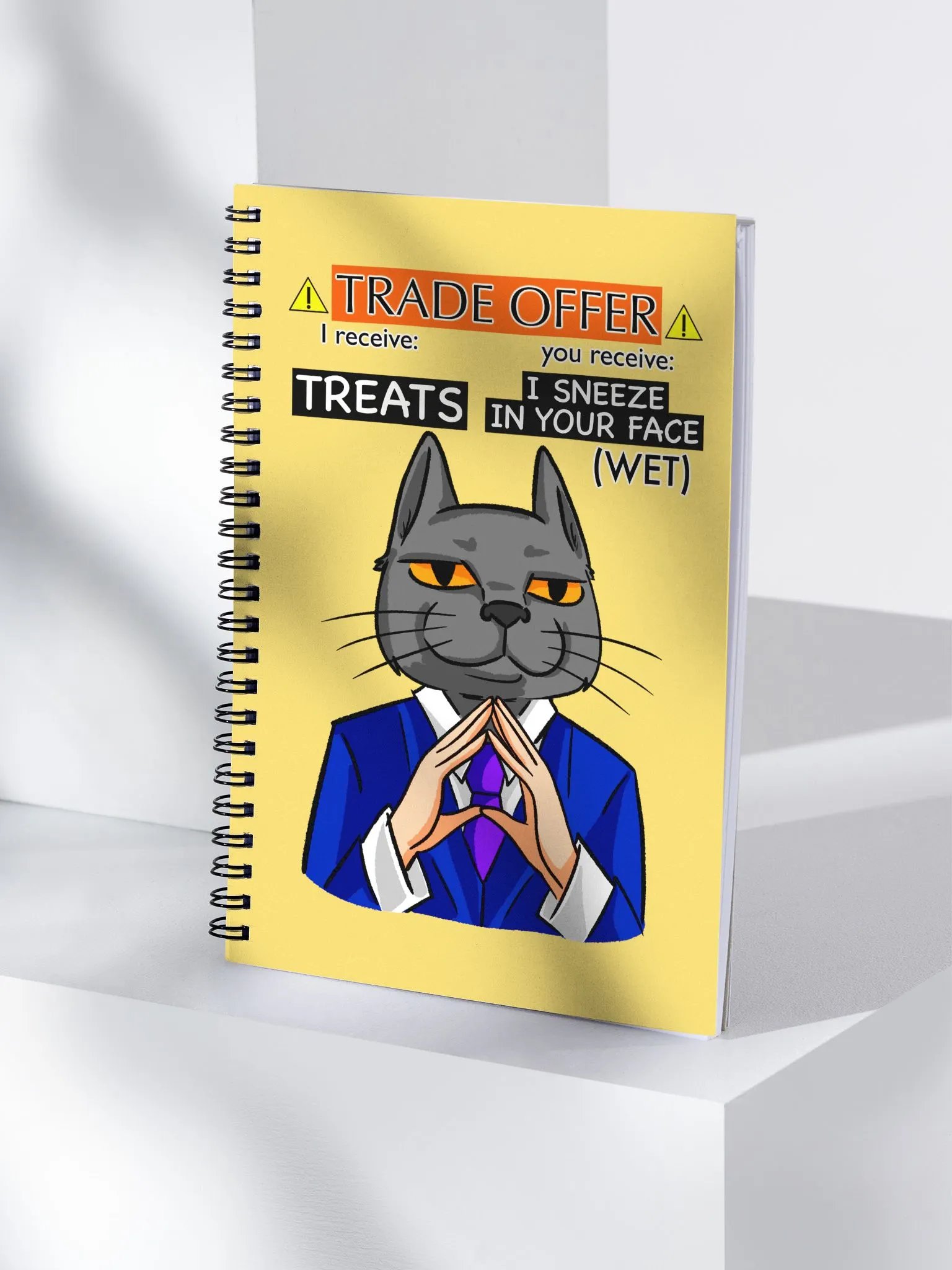 Trade Offer Human-Cat Meme Spiral Notebook product image (1)