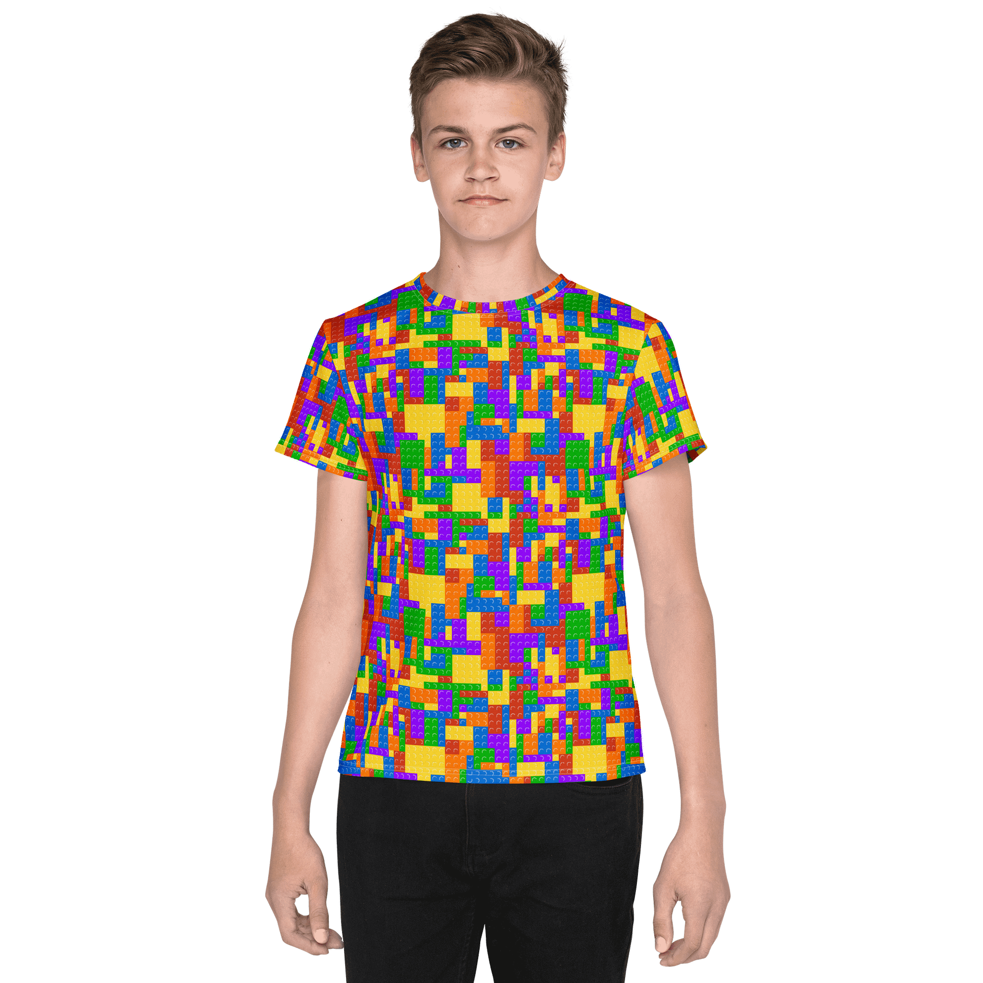 Blocks | Unisex Youth Crew Neck T-Shirt product image (4)