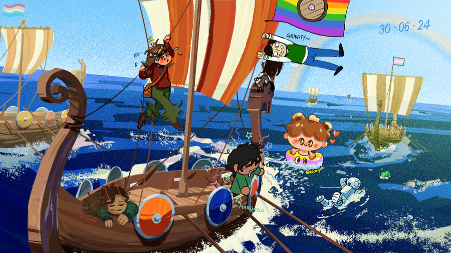 Rainbow Shieldwall 2024 - Artist Collab Art Piece product image (1)