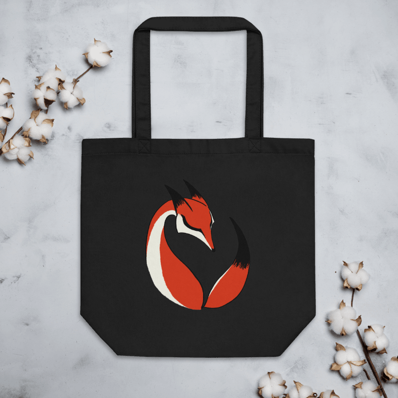 Calming Red Fox Totebag / Black-Oyster product image (4)