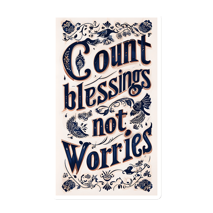 Count Blessings, Not Worries – Inspirational Typography Magnet product image (1)