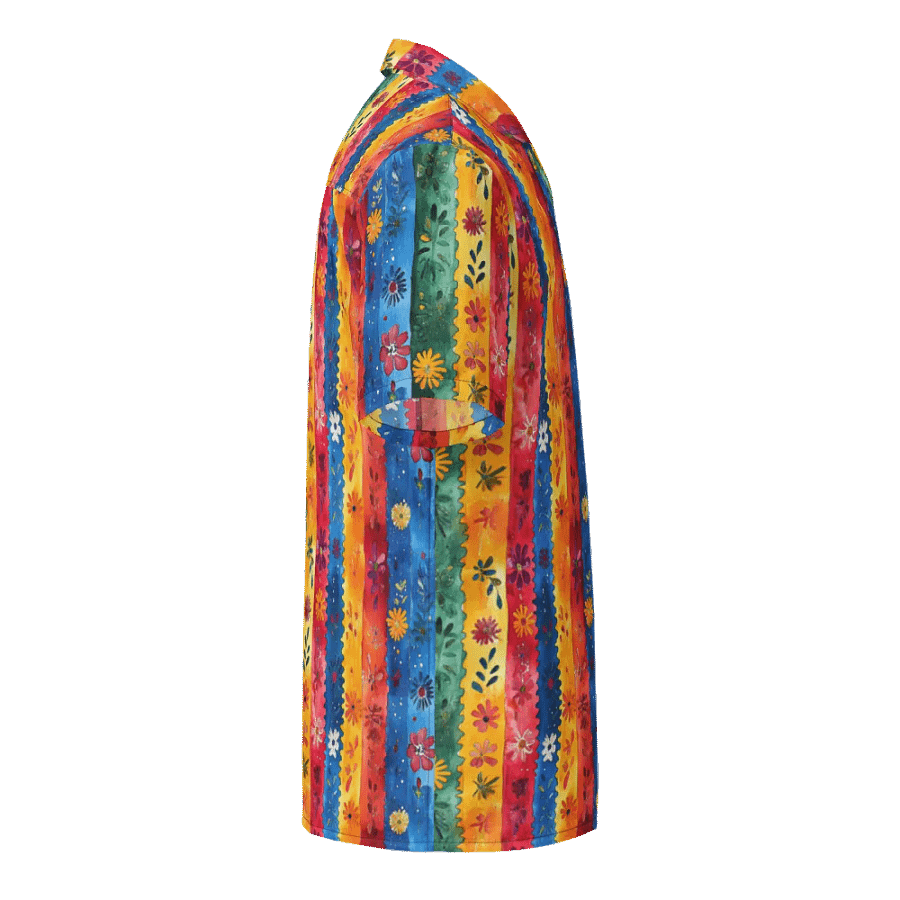 Jagged Stripe Floral Pattern-Seamless Papel Picado Hawaiian Shirt product image (4)