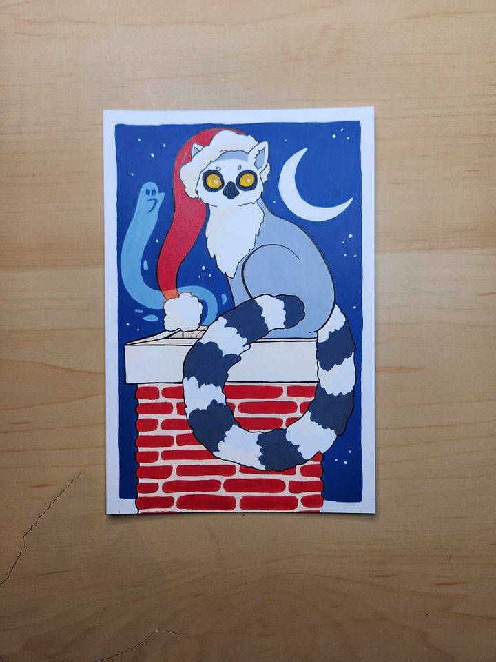 Dessin original Noël Lemurien product image (2)