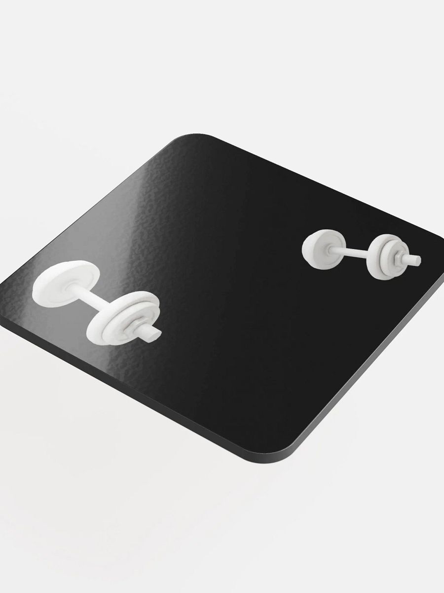 Black White Double Dumbbell Cork Coaster product image (4)