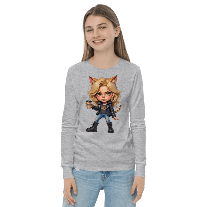 Fierce Feline Coffee Lover Youth T-Shirt product image (21)
