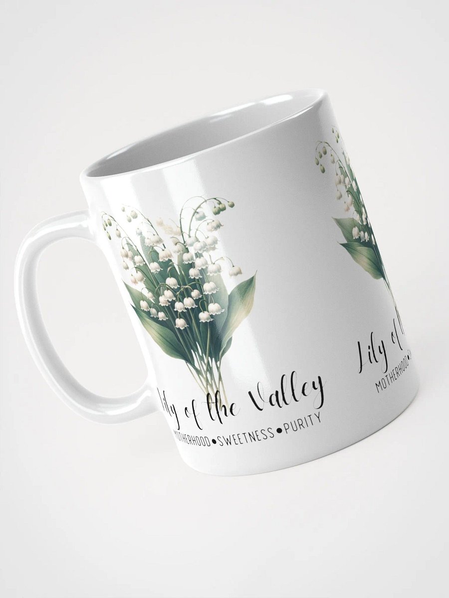 Lily of the Valley Ceramic White Mug: Motherhood, Sweetness, Purity May Birth Month Flower product image (5)